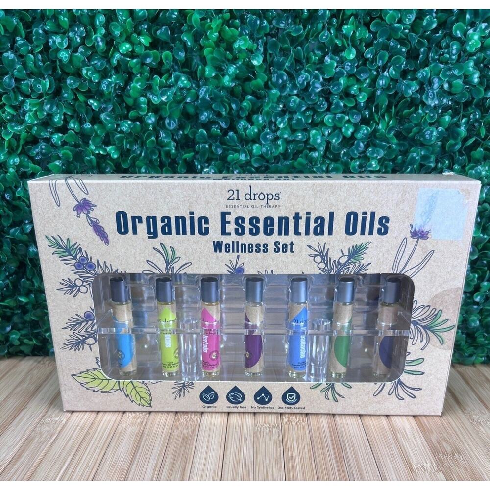 NIB Organic Essential Oils Wellness Set New Essential Oil Therapy 21 Drops Gift